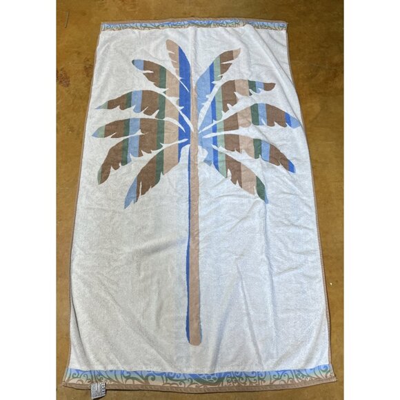 Vintage Jay Franco Beach Towel Reversible Island Palm Tree 69” Egyptian Cotton - Picture 2 of 6